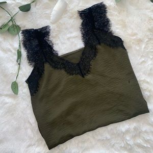 Olive Strappy Loose Sleeveless Blouse